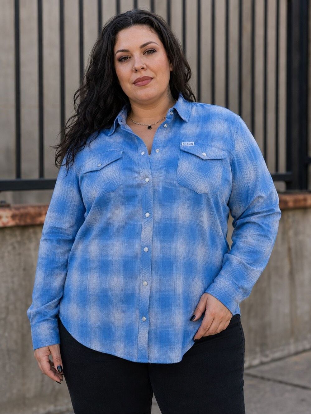 DIXXON Old Faithful Long Sleeve Flannel Shirt in Blue Plaid Size 2X